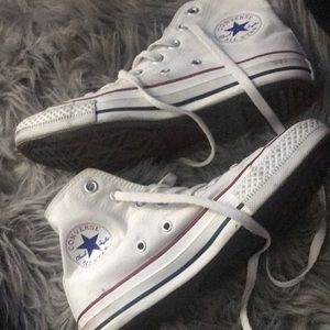 White high top converse.